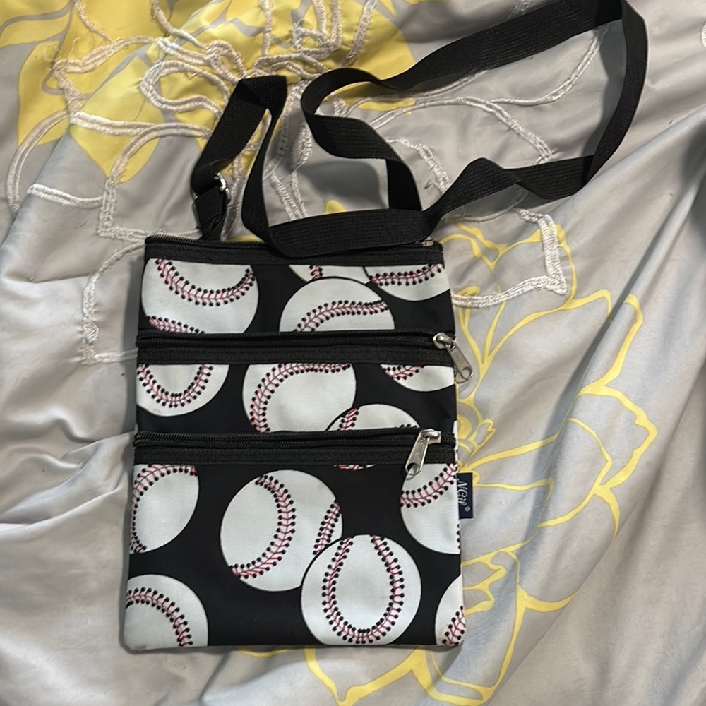 Baseball Print Crossbody Bag